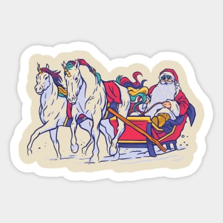 Unicorn Santa Sticker